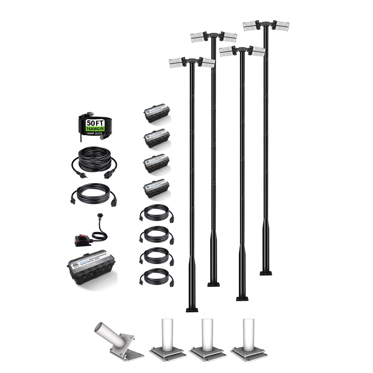 Kort Lux Home Court Bundle: 128k Lumens Pickleball Court Lighting System