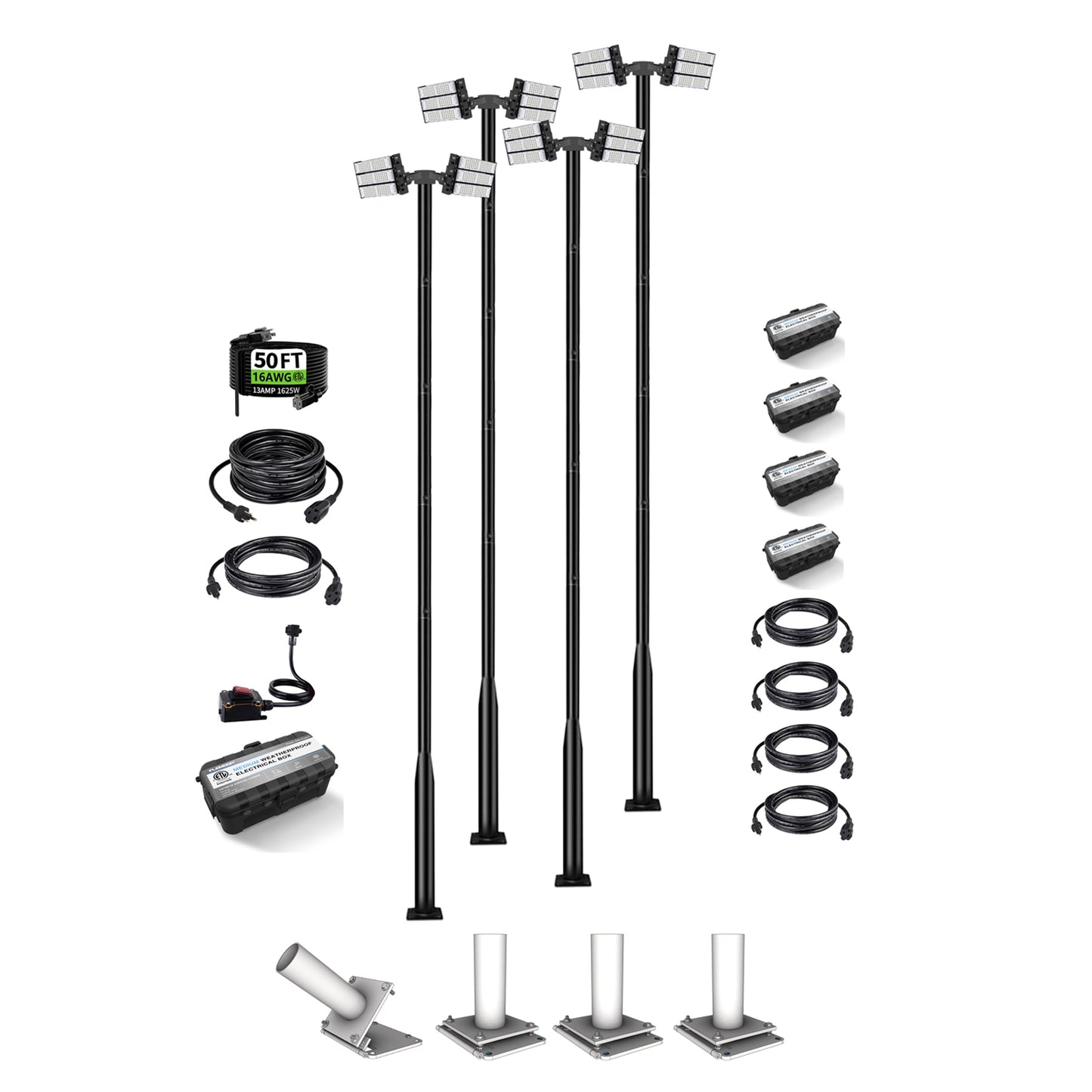 Kort Lux Club Bundle: 192k Lumens Pickleball Court Lighting System